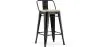 Sgabello da bar con schienale - Design industriale - Legno e acciaio - 60cm - Nuova edizione - Stylix image 9