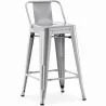 Sgabello da bar con schienale - Design industriale - 60cm - Nuova edizione - Stylix image 9