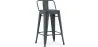 Sgabello da bar con schienale - Design industriale - 60cm - Nuova edizione - Stylix image 9