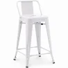 Sgabello da bar con schienale - Design industriale - 60cm - Nuova edizione - Stylix image 9