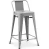 Sgabello da bar con schienale - Design industriale - 60cm - Nuova edizione - Stylix image 9
