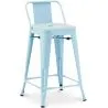 Sgabello da bar con schienale - Design industriale - 60cm - Nuova edizione - Stylix image 9