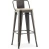 Sgabello da bar con schienale - Design industriale - Legno e acciaio - 76cm - Nuova edizione - Stylix image 9