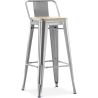 Sgabello da bar con schienale - Design industriale - Legno e acciaio - 76cm - Nuova edizione - Stylix image 9