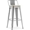 Sgabello da bar con schienale - Design industriale - Legno e acciaio - 76cm - Nuova edizione - Stylix image 9