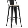 Sgabello da bar con schienale - Design industriale - Legno e acciaio - 76cm - Nuova edizione - Stylix image 9