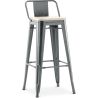 Sgabello da bar con schienale - Design industriale - Legno e acciaio - 76cm - Nuova edizione - Stylix image 9
