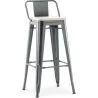 Sgabello da bar con schienale - Design industriale - Legno e acciaio - 76cm - Nuova edizione - Stylix image 9