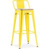 Sgabello da bar con schienale - Design industriale - Legno e acciaio - 76cm - Nuova edizione - Stylix image 9