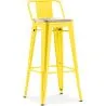 Sgabello da bar con schienale - Design industriale - Legno e acciaio - 76cm - Nuova edizione - Stylix image 9
