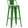 Sgabello da bar con schienale - Design industriale - Legno e acciaio - 76cm - Nuova edizione - Stylix image 9