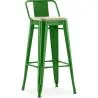 Sgabello da bar con schienale - Design industriale - Legno e acciaio - 76cm - Nuova edizione - Stylix image 9