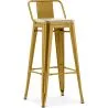 Sgabello da bar con schienale - Design industriale - Legno e acciaio - 76cm - Nuova edizione - Stylix image 9