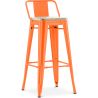 Sgabello da bar con schienale - Design industriale - Legno e acciaio - 76cm - Nuova edizione - Stylix image 9