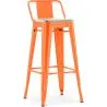 Sgabello da bar con schienale - Design industriale - Legno e acciaio - 76cm - Nuova edizione - Stylix image 9
