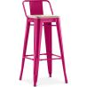 Sgabello da bar con schienale - Design industriale - Legno e acciaio - 76cm - Nuova edizione - Stylix image 9