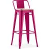 Sgabello da bar con schienale - Design industriale - Legno e acciaio - 76cm - Nuova edizione - Stylix image 9