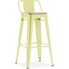 Sgabello da bar con schienale - Design industriale - Legno e acciaio - 76cm - Nuova edizione - Stylix image 9