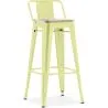 Sgabello da bar con schienale - Design industriale - Legno e acciaio - 76cm - Nuova edizione - Stylix image 9