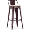 Sgabello da bar con schienale - Design industriale - Legno e acciaio - 76cm - Nuova edizione - Stylix image 9