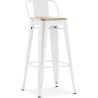 Sgabello da bar con schienale - Design industriale - Legno e acciaio - 76cm - Nuova edizione - Stylix image 9