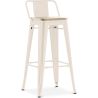 Sgabello da bar con schienale - Design industriale - Legno e acciaio - 76cm - Nuova edizione - Stylix image 9