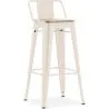 Sgabello da bar con schienale - Design industriale - Legno e acciaio - 76cm - Nuova edizione - Stylix image 9
