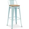 Sgabello da bar con schienale - Design industriale - Legno e acciaio - 76cm - Nuova edizione - Stylix image 9
