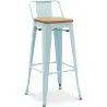 Sgabello da bar con schienale - Design industriale - Legno e acciaio - 76cm - Nuova edizione - Stylix image 9