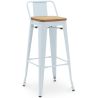 Sgabello da bar con schienale - Design industriale - Legno e acciaio - 76cm - Nuova edizione - Stylix image 9