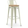 Sgabello da bar con schienale - Design industriale - Legno e acciaio - 76cm - Nuova edizione - Stylix image 9