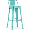 Sgabello da bar con schienale - Design industriale - Legno e acciaio - 76cm - Nuova edizione - Stylix image 9