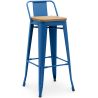 Sgabello da bar con schienale - Design industriale - Legno e acciaio - 76cm - Nuova edizione - Stylix image 9