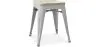 Sgabello da bar di design industriale - Legno e acciaio - 45cm - Nuova edizione - Stylix image 9