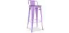 Sgabello da bar di design industriale con schienale - Legno e acciaio - 76 cm - Stylix image 9
