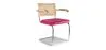 Sedia da pranzo con braccioli - Rivestimento in velluto - Legno e rattan - Martha image 9