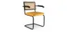 Sedia da pranzo con braccioli - Rivestita in velluto - Legno e rattan - Puila image 9