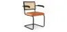 Sedia da pranzo con braccioli - Rivestita in velluto - Legno e rattan - Puila image 9