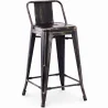 Sgabello da bar con schienale - Design industriale - 60cm - Nuova edizione - Stylix image 9