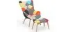 Poltrona con Poggiapiedi - Rivestimento in Tessuto Patchwork - Kontur image 9