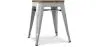 Sgabello di design industriale - Legno e acciaio - 45cm - Stylix image 9