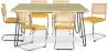 Confezione Tavolo da pranzo di design industriale 150cm e 6 sedie da pranzo in rattan - Rivestimento in velluto - Martha image 9