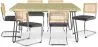 Confezione Tavolo da pranzo di design industriale 150cm e 6 sedie da pranzo in rattan - Rivestimento in velluto - Martha image 9