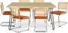 Confezione Tavolo da pranzo di design industriale 150cm e 6 sedie da pranzo in rattan - Rivestimento in velluto - Martha image 9