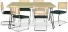 Confezione Tavolo da pranzo di design industriale 150cm e 6 sedie da pranzo in rattan - Rivestimento in velluto - Martha image 9