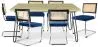 Pack Tavolo da pranzo di design industriale 150cm e 6 sedie da pranzo in rattan - Rivestimento in velluto - Hyre image 9