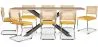 Confezione Tavolo da pranzo in legno di design industriale (200 cm) e 8 sedie in rattan - Rivestito in velluto - Martha image 9