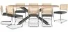 Confezione Tavolo da pranzo in legno di design industriale (200 cm) e 8 sedie in rattan - Rivestito in velluto - Martha image 9