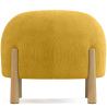 Pouf Rotondo Imbottito in Velluto a Coste con Gambe in Legno Naturale - Marrakesh image 9