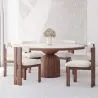Set da Tavolo da Pranzo Rotondo con 6 Sedie in Legno - Design Minimalista - Ivette image 9
